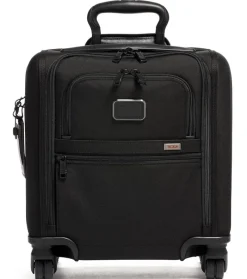 London Luggage Softside Luggage-Alpha 3 Compact 4 Wheeled Brief- Black