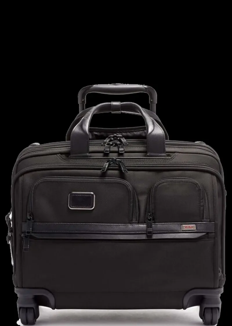 Tumi Cabin Luggage-Alpha 3 Deluxe 4 Wheeled Laptop Case Brief - Black