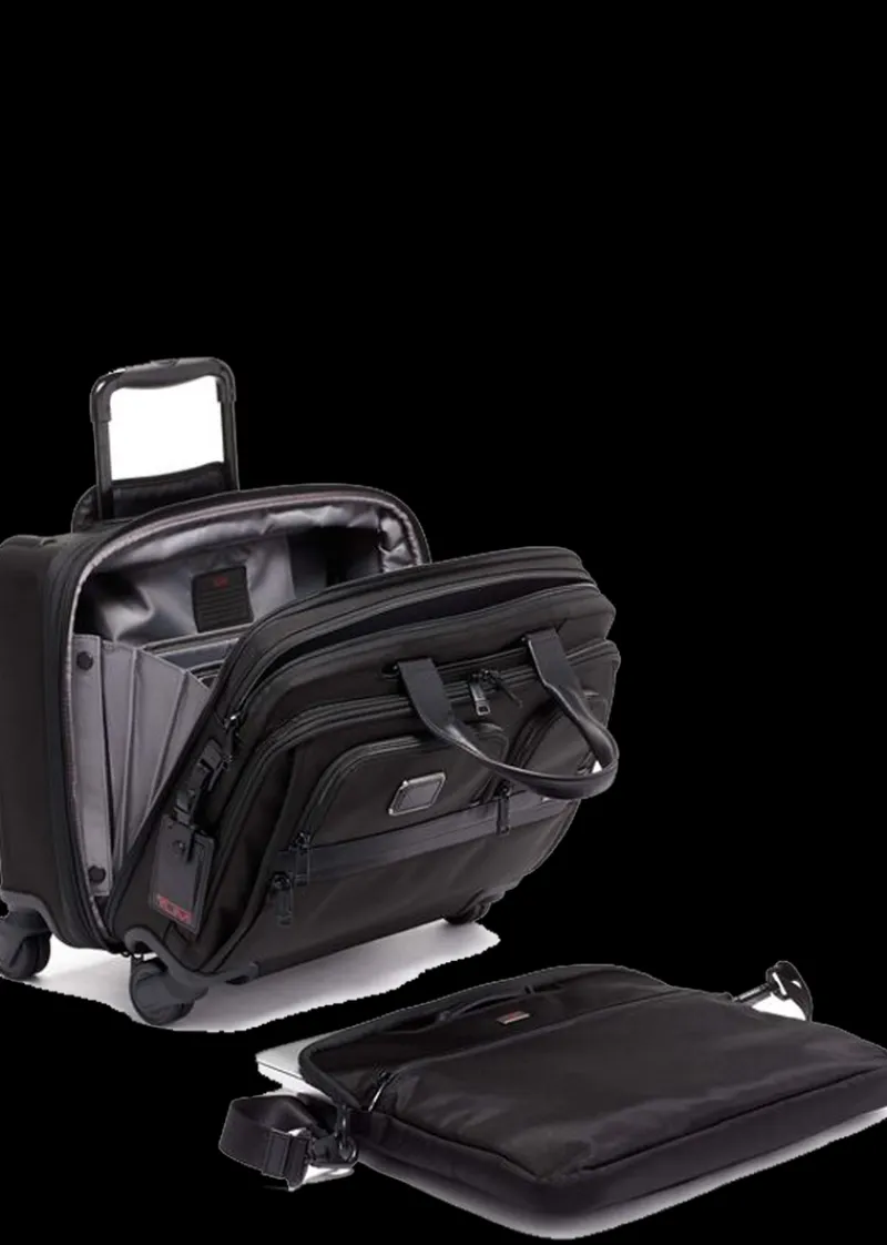 Tumi Cabin Luggage-Alpha 3 Deluxe 4 Wheeled Laptop Case Brief - Black