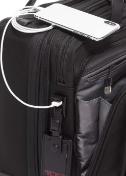 Tumi Cabin Luggage-Alpha 3 Deluxe 4 Wheeled Laptop Case Brief - Black