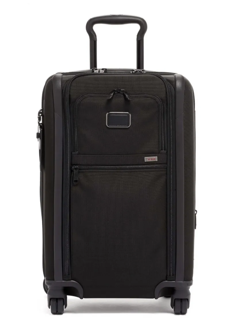 Tumi Spinner (4 Wheel) | Cabin Luggage-Alpha 3 International Dual Access 4 Wheeled Carry-On - Black