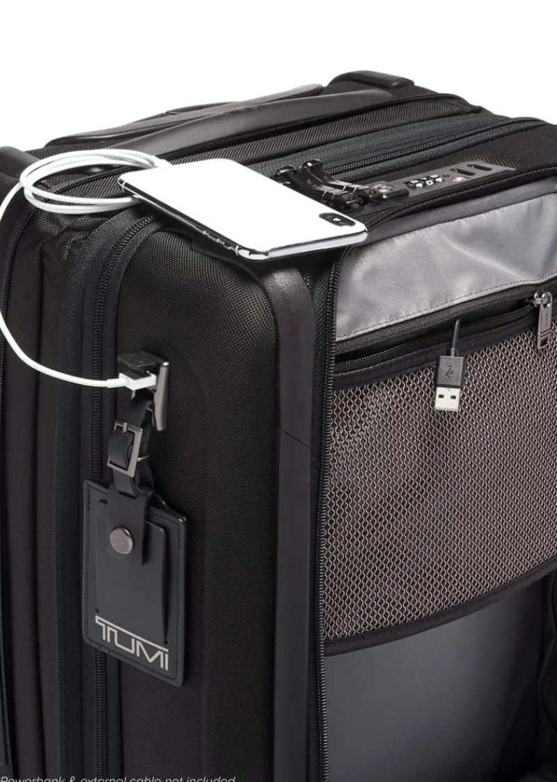 Tumi Spinner (4 Wheel) | Cabin Luggage-Alpha 3 International Dual Access 4 Wheeled Carry-On - Black