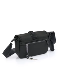 London Luggage Crossbodys-ALPHA BRAVO Compass Flap Crossbody - Black