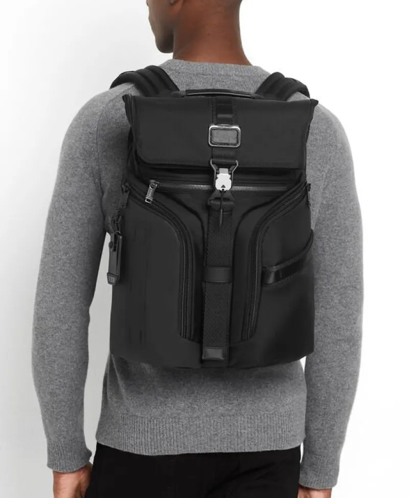 Tumi Backpacks-Alpha Bravo Logistics Flap Lid Backpack - Black