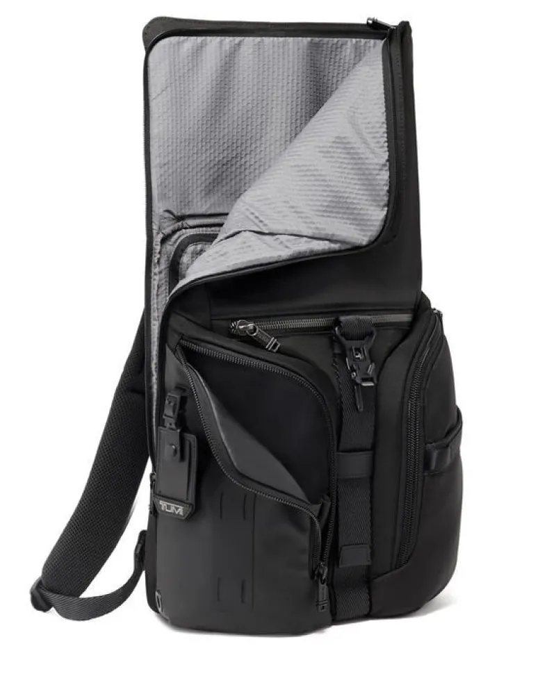 Tumi Backpacks-Alpha Bravo Logistics Flap Lid Backpack - Black