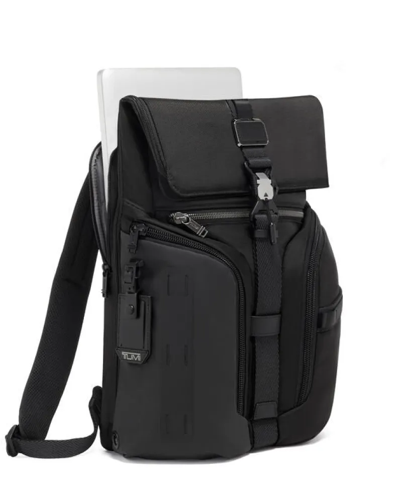 Tumi Backpacks-Alpha Bravo Logistics Flap Lid Backpack - Black