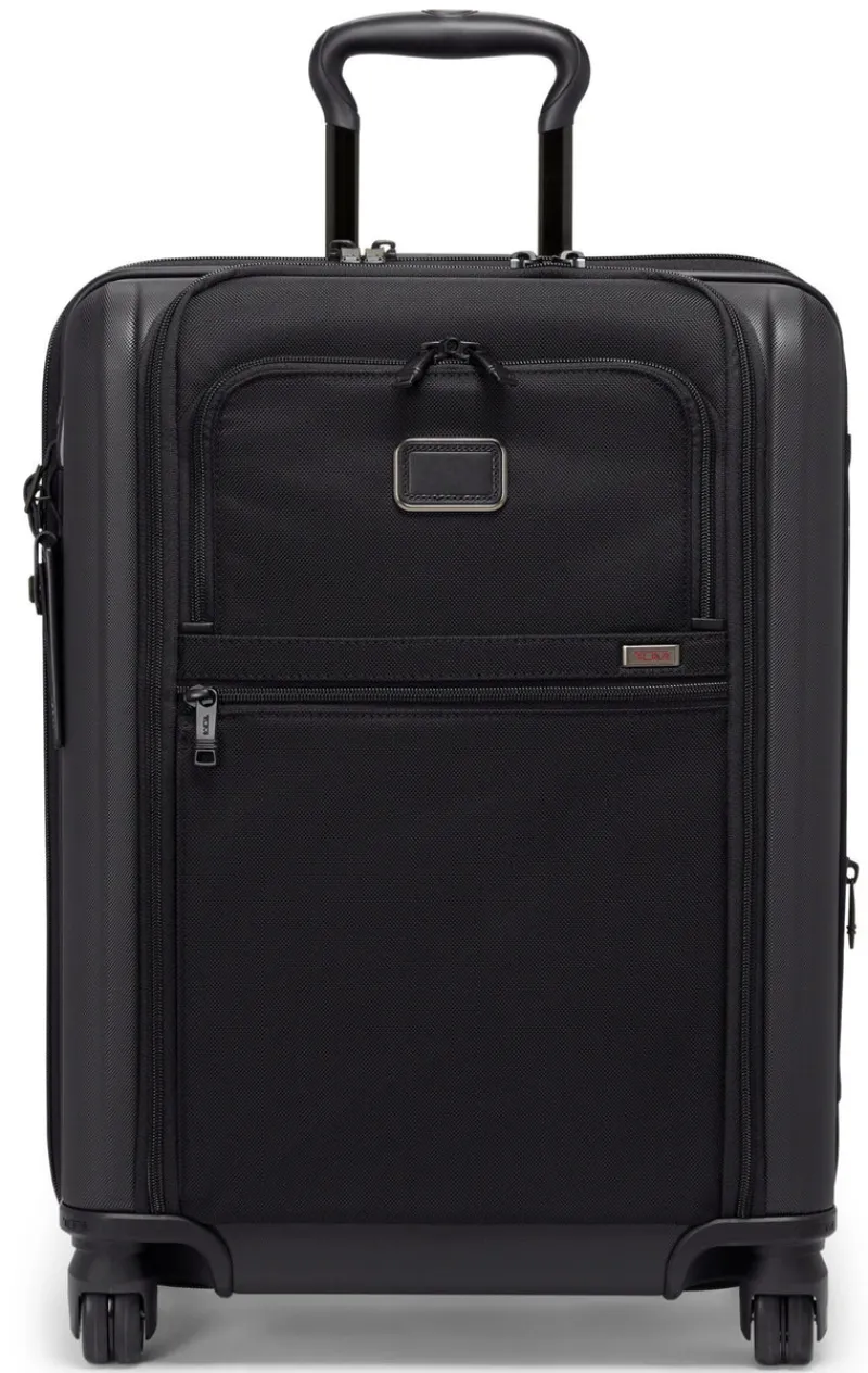 Tumi Spinner (4 Wheel) | Hardside Luggage-ALPHA HYBRID 4 Wheeled Continental Expandable Carry-On Small - Black