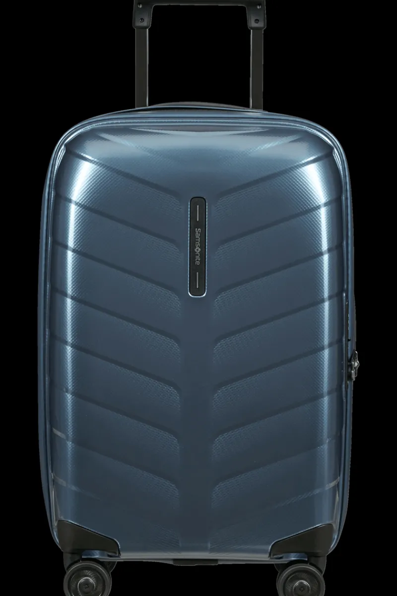 Samsonite Spinner (4 Wheel) | Hardside Luggage-ATTRIX Spinner Expandable (4 wheels) 55cm (23/26cm) - Steel Blue