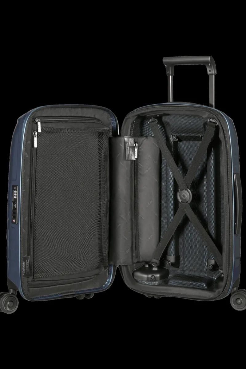 Samsonite Spinner (4 Wheel) | Hardside Luggage-ATTRIX Spinner Expandable (4 wheels) 55cm (20/23cm) - Steel Blue
