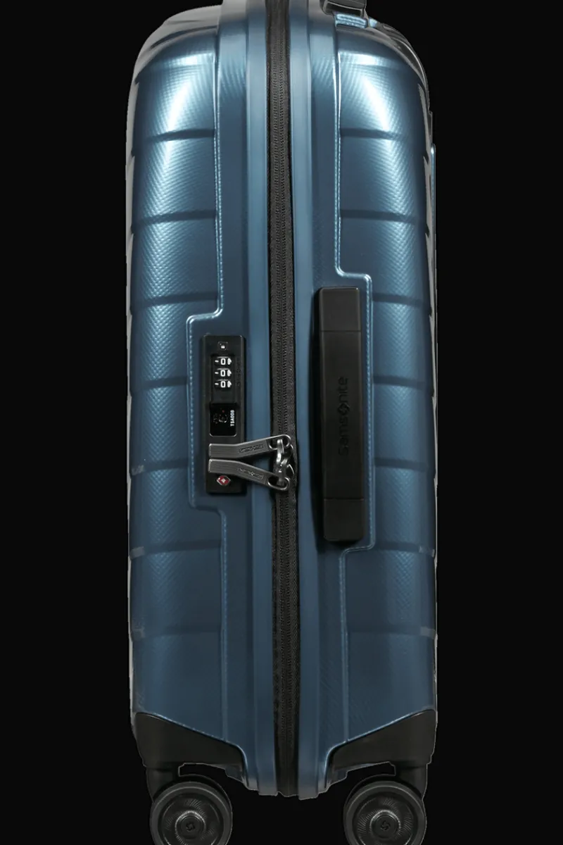 Samsonite Spinner (4 Wheel) | Hardside Luggage-ATTRIX Spinner Expandable (4 wheels) 55cm (20/23cm) - Steel Blue