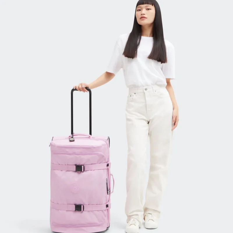 Kipling Softside Luggage-AVIANA Medium Wheeled Suitcase - Blooming Pink
