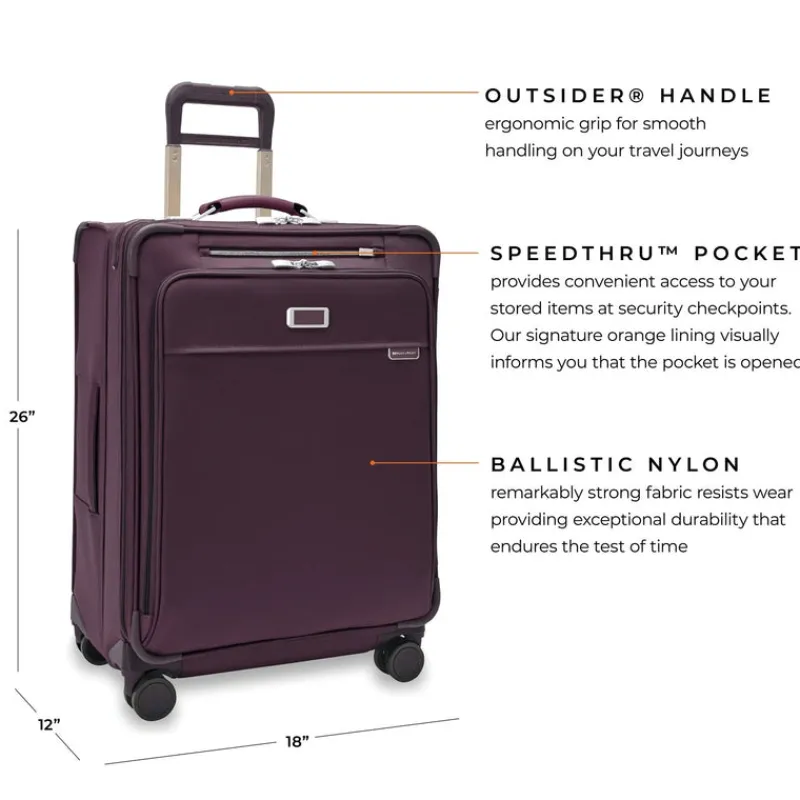 Briggs & Riley Spinner (4 Wheel) | Softside Luggage-BASELINE Limited Edition Medium Expandable Spinner - Plum