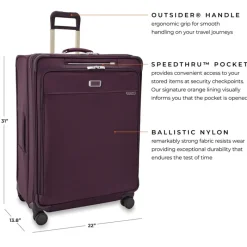 Briggs & Riley Spinner (4 Wheel) | Softside Luggage-BASELINE Limited Edition Extra Large Expandable Spinner - Plum