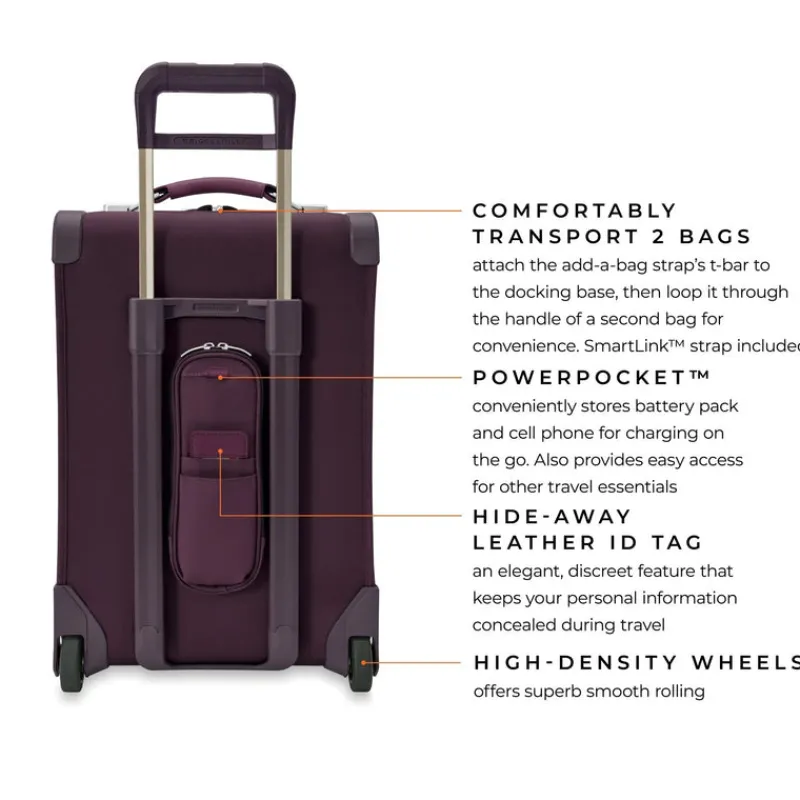 Briggs & Riley Upright (2 Wheel) | Cabin Luggage-BASELINE Limited Edition Essential 2-Wheel Expandable Carry-On - Plum