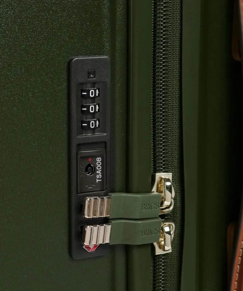 Brics Spinner (4 Wheel) | Hardside Luggage-Bellagio 3 Medium Travel Trunk - Olive