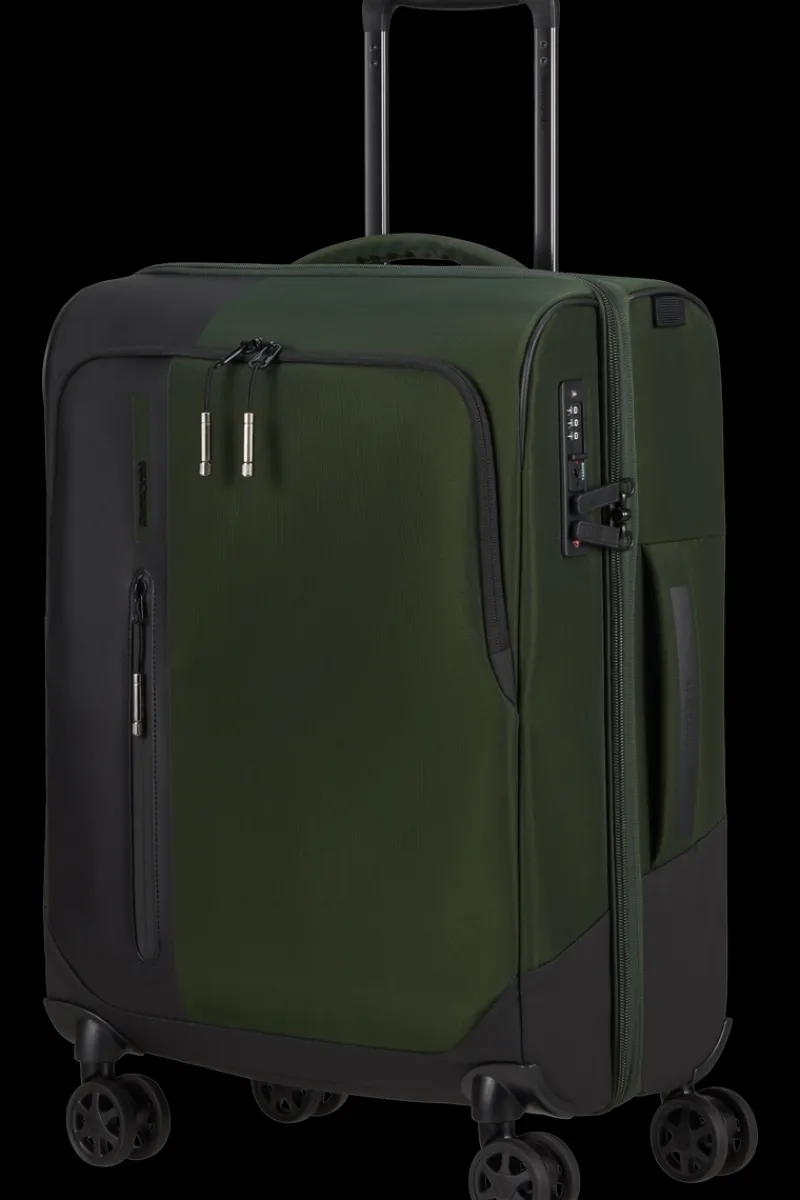 Samsonite Spinner (4 Wheel) | Softside Luggage-BIZ2GO TRVL Spinner (4 wheels) 55cm - Earth Green