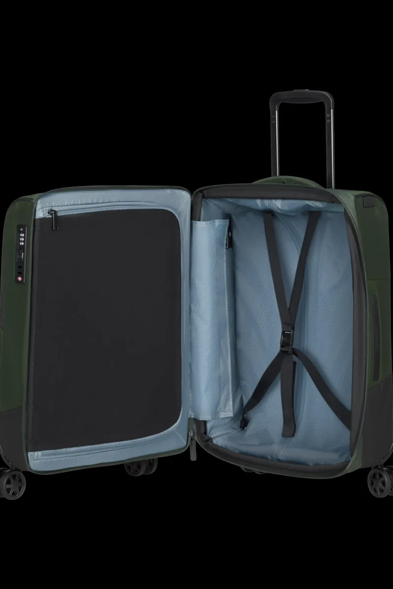 Samsonite Spinner (4 Wheel) | Softside Luggage-BIZ2GO TRVL Spinner (4 wheels) 55cm - Earth Green