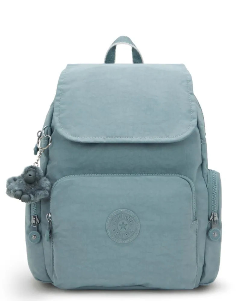 Kipling Backpacks-City Zip S Small Backpack with Adjustable Straps - Relaxed Grey (blue)