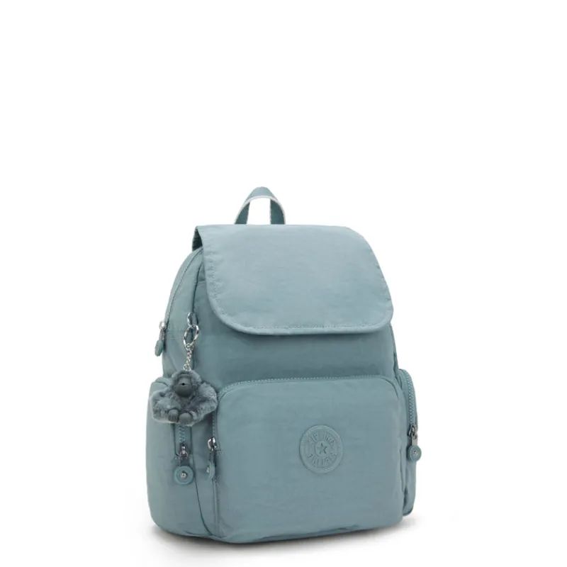 Kipling Backpacks-City Zip S Small Backpack with Adjustable Straps - Relaxed Grey (blue)
