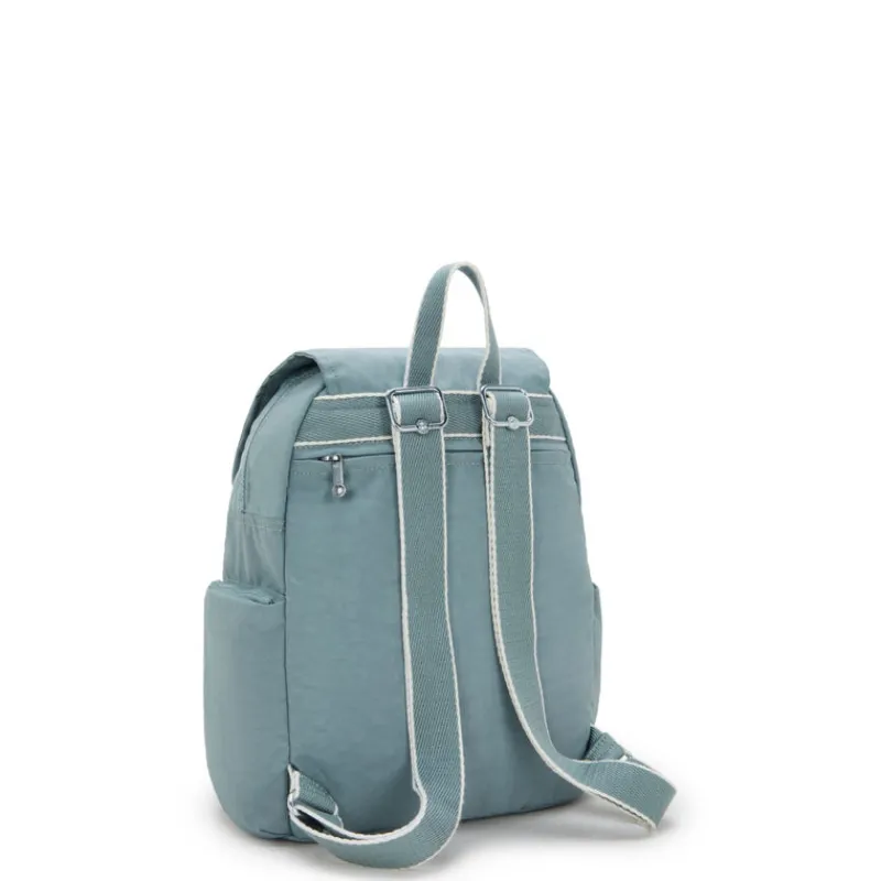 Kipling Backpacks-City Zip S Small Backpack with Adjustable Straps - Relaxed Grey (blue)