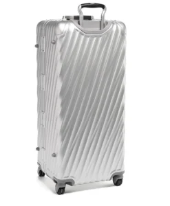 London Luggage Spinner (4 Wheel) | Aluminium Luggage-19 Degree Aluminium (87cm) Rolling Trunk 4 wheeled - Silver