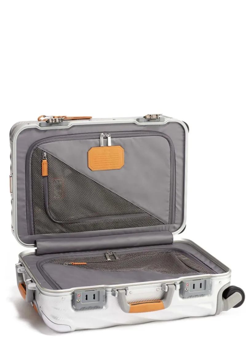 Tumi Spinner (4 Wheel) | Aluminium Luggage-19 Degree Aluminium International Carry-On - Texture Silver