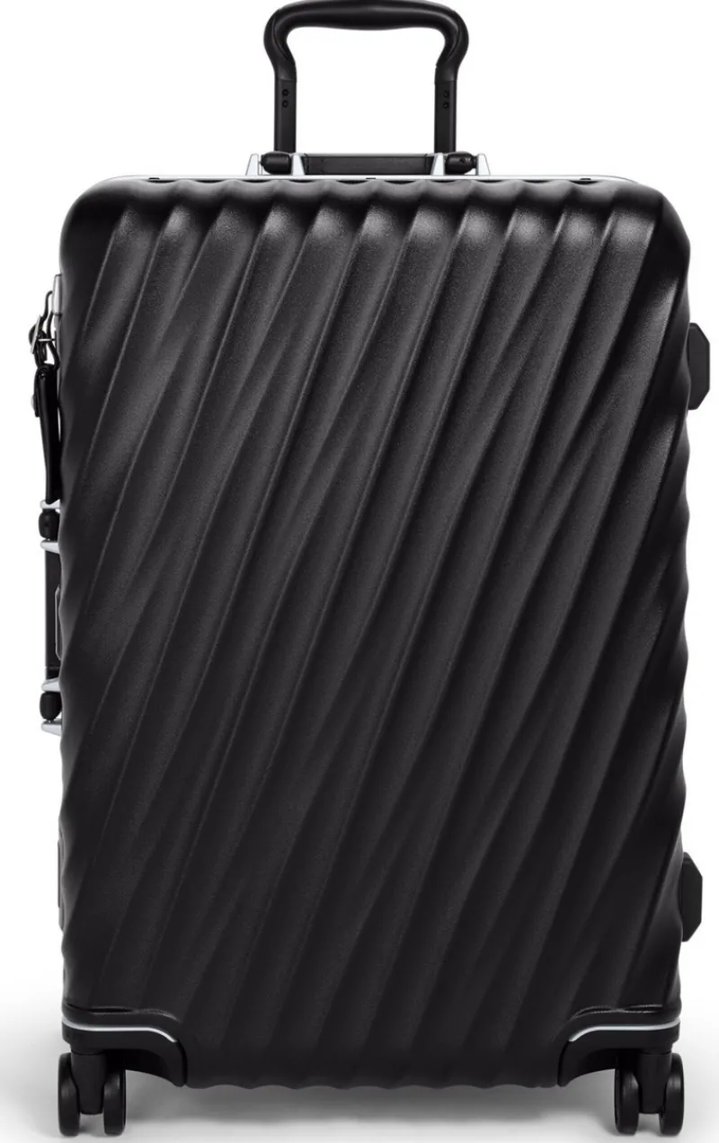 Tumi Spinner (4 Wheel) | Hardside Luggage-19 Degree Frame Short Trip 4 Wheeled Checked Luggage 66cm - Black Texture