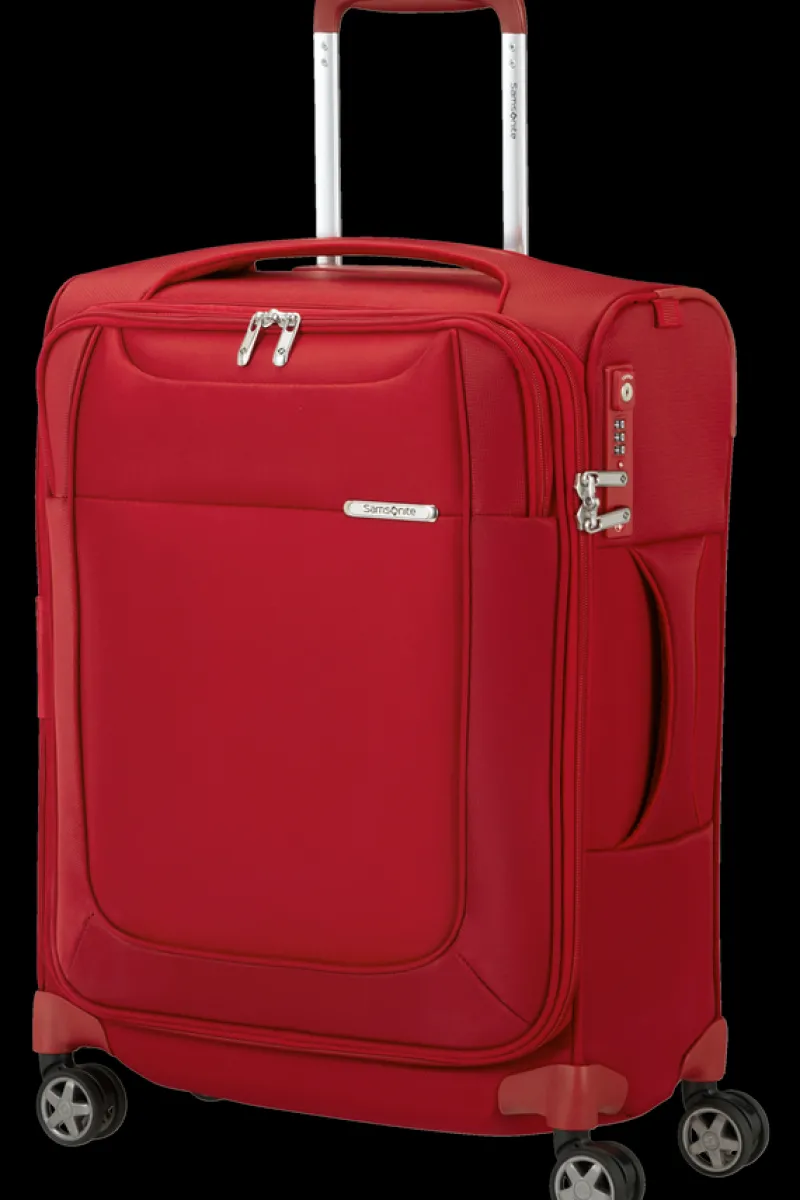 Samsonite Spinner (4 Wheel) | Lightweight Luggage-D'LITE 55cm Spinner Expandable (4 wheels) - Chili Red