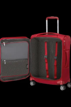 Samsonite Spinner (4 Wheel) | Lightweight Luggage-D'LITE 55cm Spinner Expandable (4 wheels) - Chili Red