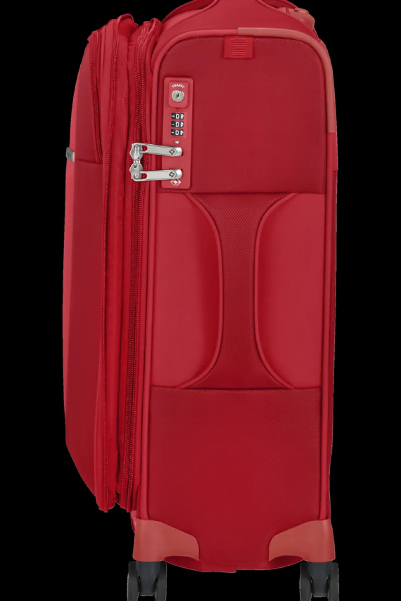 Samsonite Spinner (4 Wheel) | Lightweight Luggage-D'LITE 55cm Spinner Expandable (4 wheels) - Chili Red