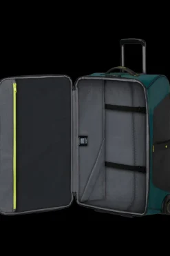 Samsonite Upright (2 Wheel) | Lightweight Luggage-ECODIVER Duffle with wheels 67cm - Dark Teal/Lime