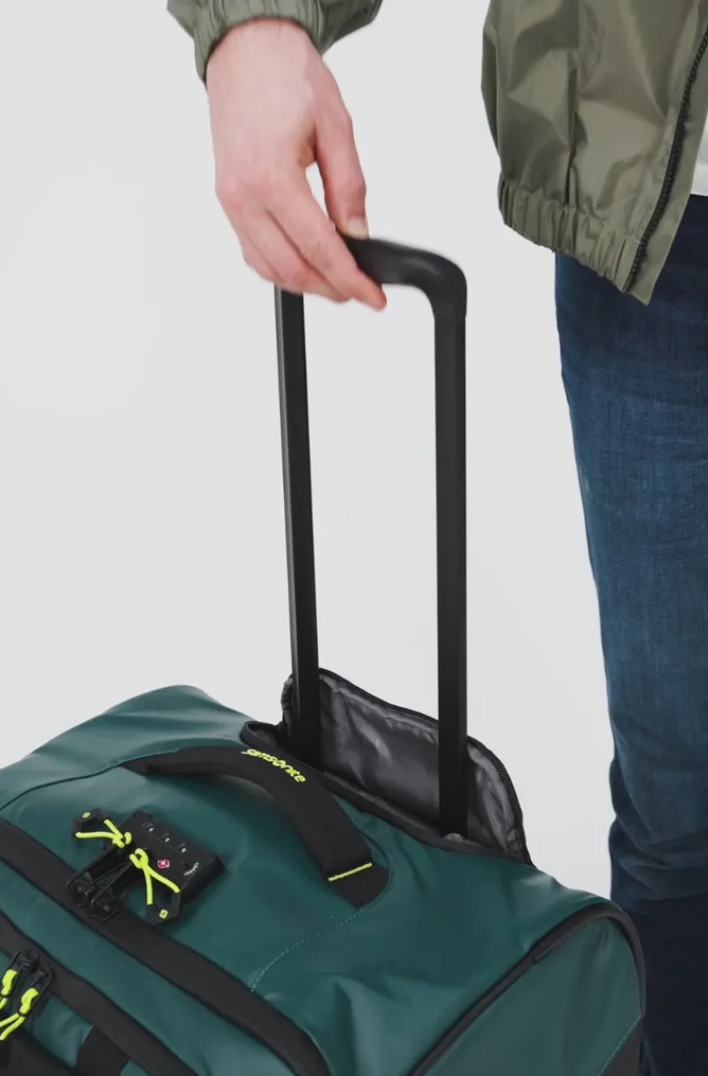 Samsonite Upright (2 Wheel) | Lightweight Luggage-ECODIVER Duffle with wheels 67cm - Dark Teal/Lime