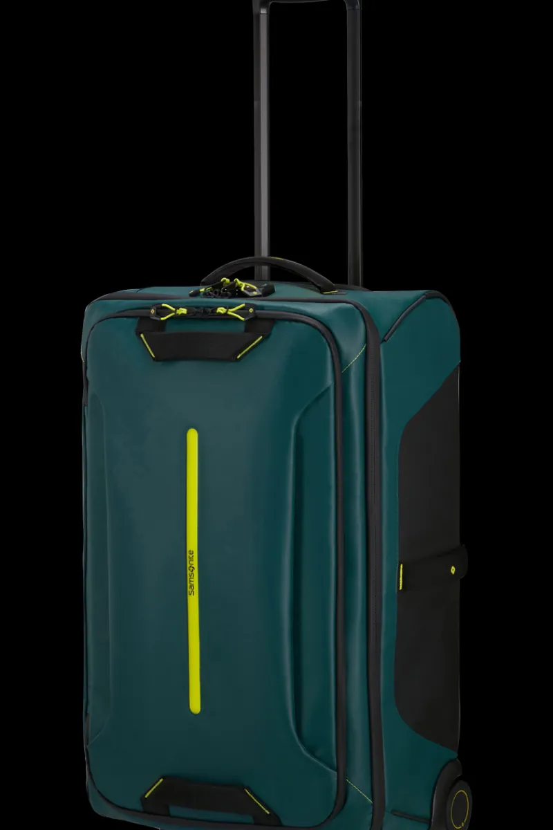 Samsonite Upright (2 Wheel) | Lightweight Luggage-ECODIVER Duffle with wheels 67cm - Dark Teal/Lime