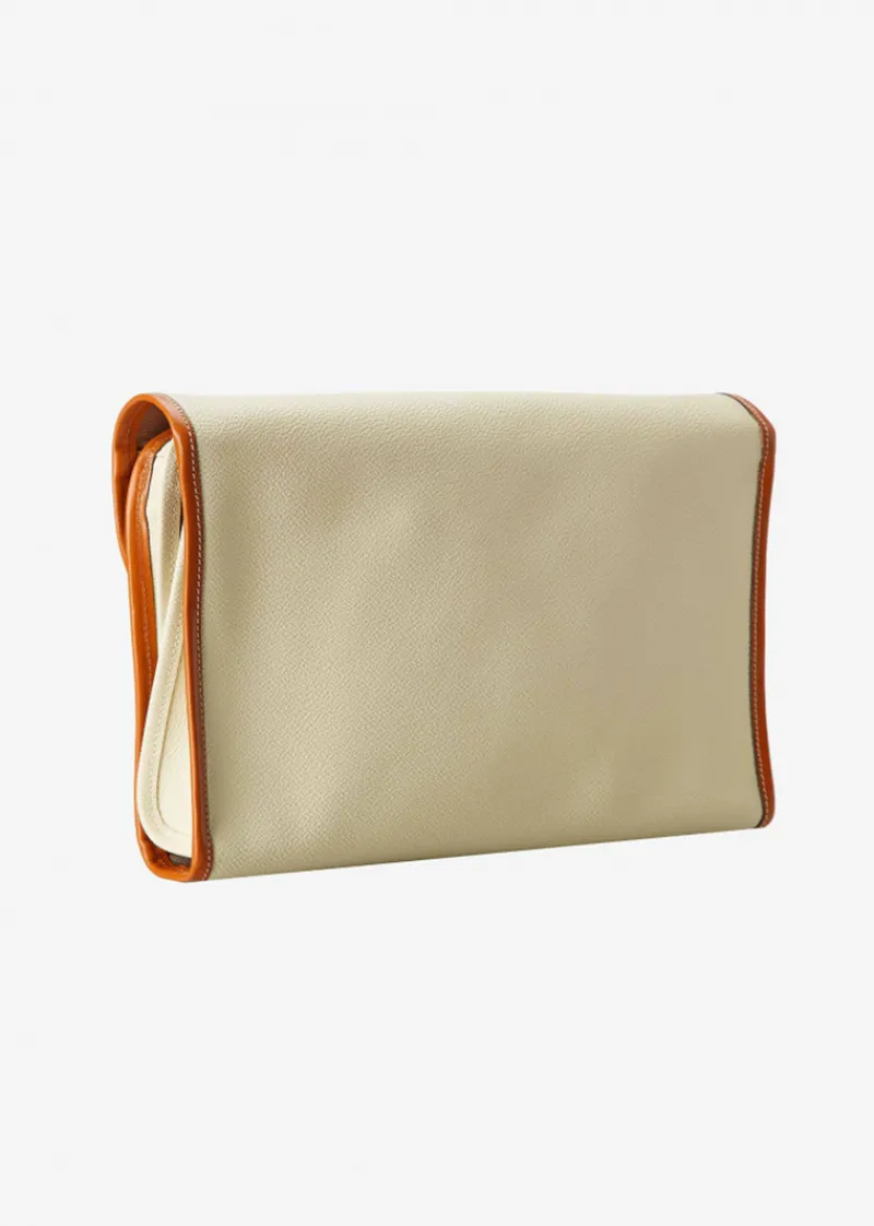 Brics Toiletry Bags-FIRENZE Necessaire Tri-Fold Overnight Toiletry Bag - Cream
