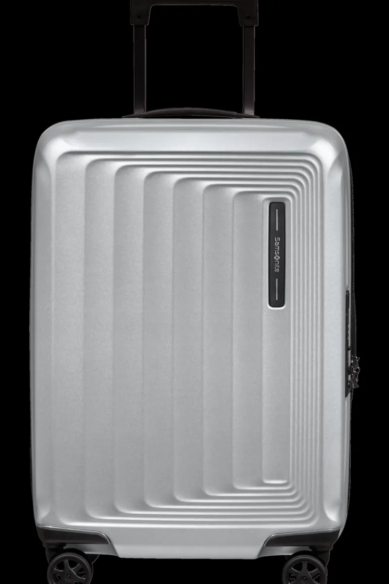 Samsonite Spinner (4 Wheel) | Hardside Luggage-NUON 55cm Spinner Expandable (4 wheels) - Matt Silver