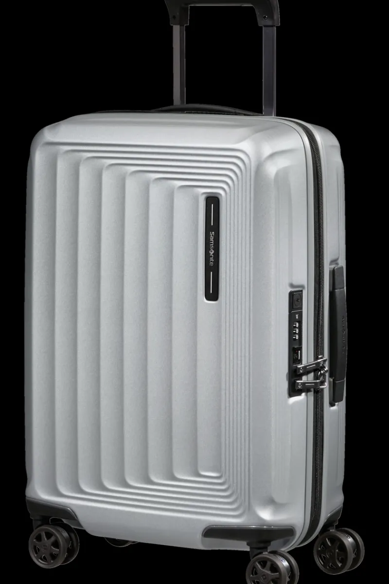 Samsonite Spinner (4 Wheel) | Hardside Luggage-NUON 55cm Spinner Expandable (4 wheels) - Matt Silver