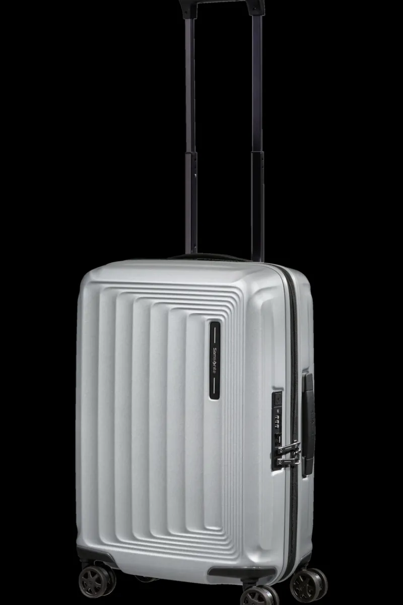 Samsonite Spinner (4 Wheel) | Hardside Luggage-NUON 55cm Spinner Expandable (4 wheels) - Matt Silver