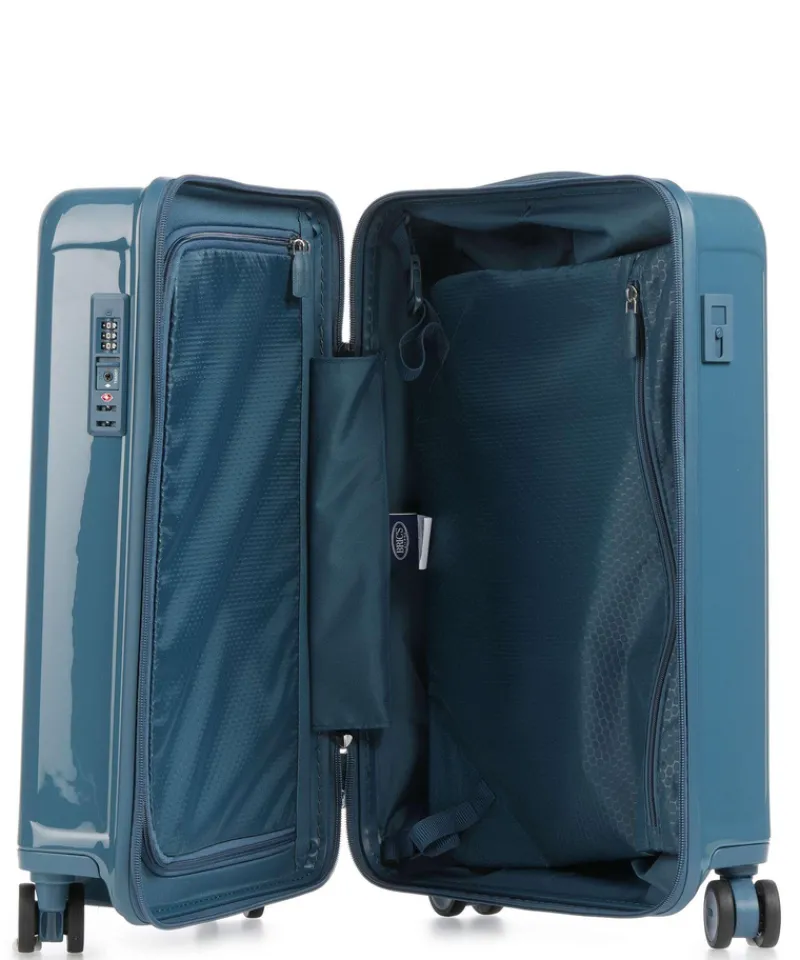 Brics Spinner (4 Wheel) | Cabin Luggage-Positano Monochrome Carry-On trolley - Sea Green