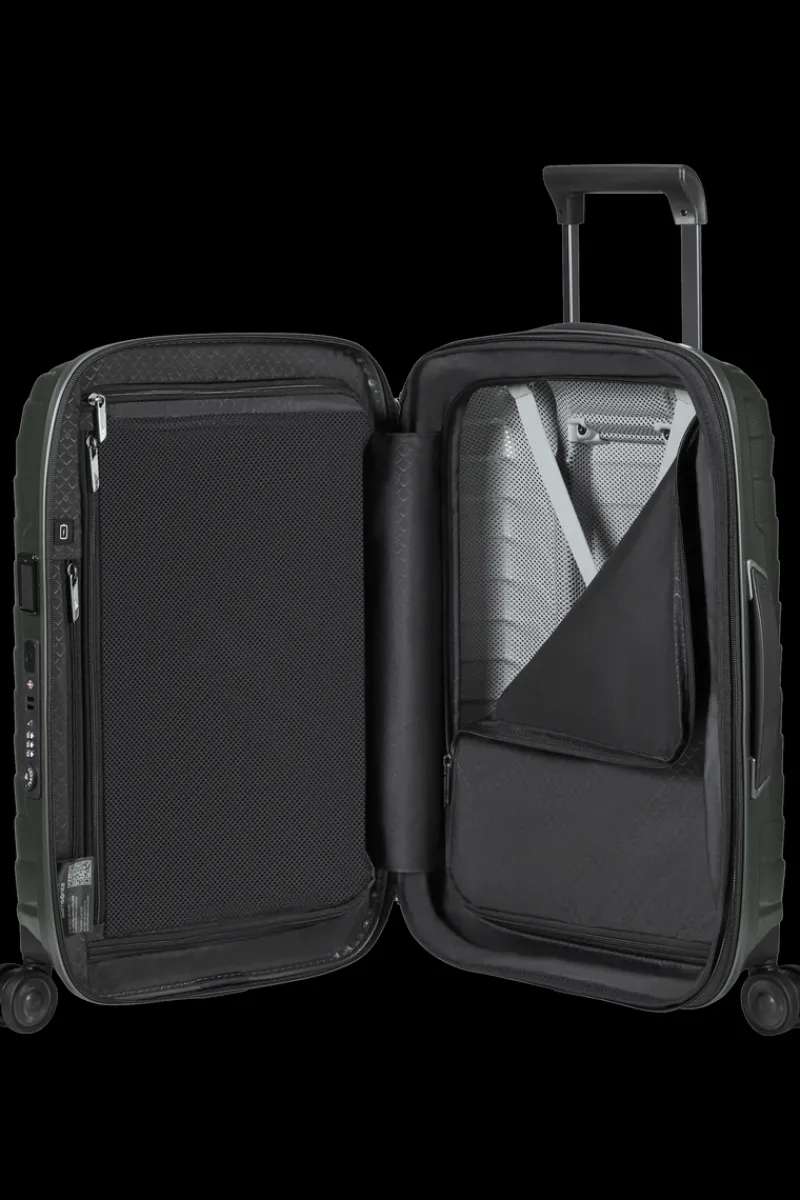 Samsonite Spinner (4 Wheel) | Lightweight Luggage-PROXIS 55cm (23/26cm) Spinner Expandable (4 Wheels) - Matt Climbing Ivy