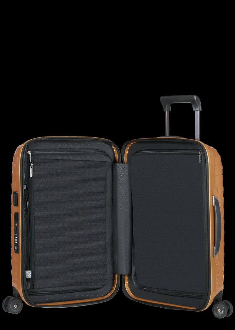 Samsonite Spinner (4 Wheel) | Hardside Luggage-PROXIS 55cm (20/23cm) Spinner Expandable (4 wheels) - Honey Gold