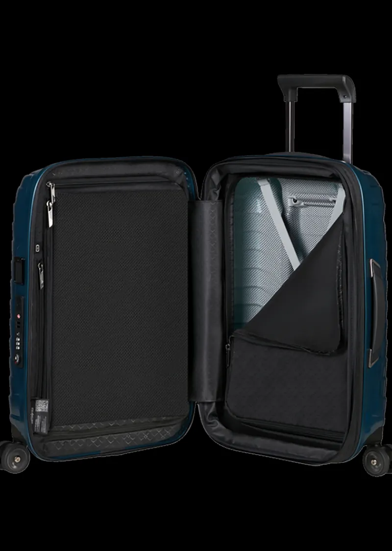 Samsonite Spinner (4 Wheel) | Lightweight Luggage-PROXIS 55cm (23/26cm) Spinner Expandable (4 wheels) - Petrol Blue