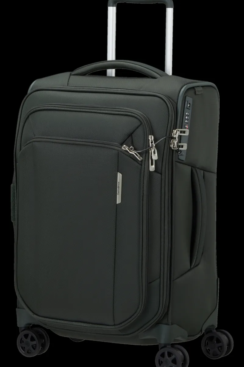 Samsonite Spinner (4 Wheel) | Eco Friendly Luggage-RESPARK 55cm Spinner Expandable (4 wheels) - Forest Green