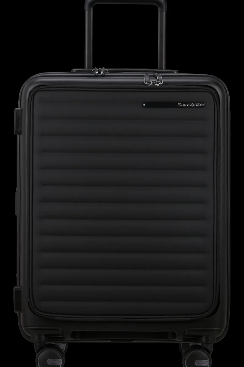Samsonite Spinner (4 Wheel) | Hardside Luggage-RESTACKD Spinner Expandable (4 wheels) 55cm - Black