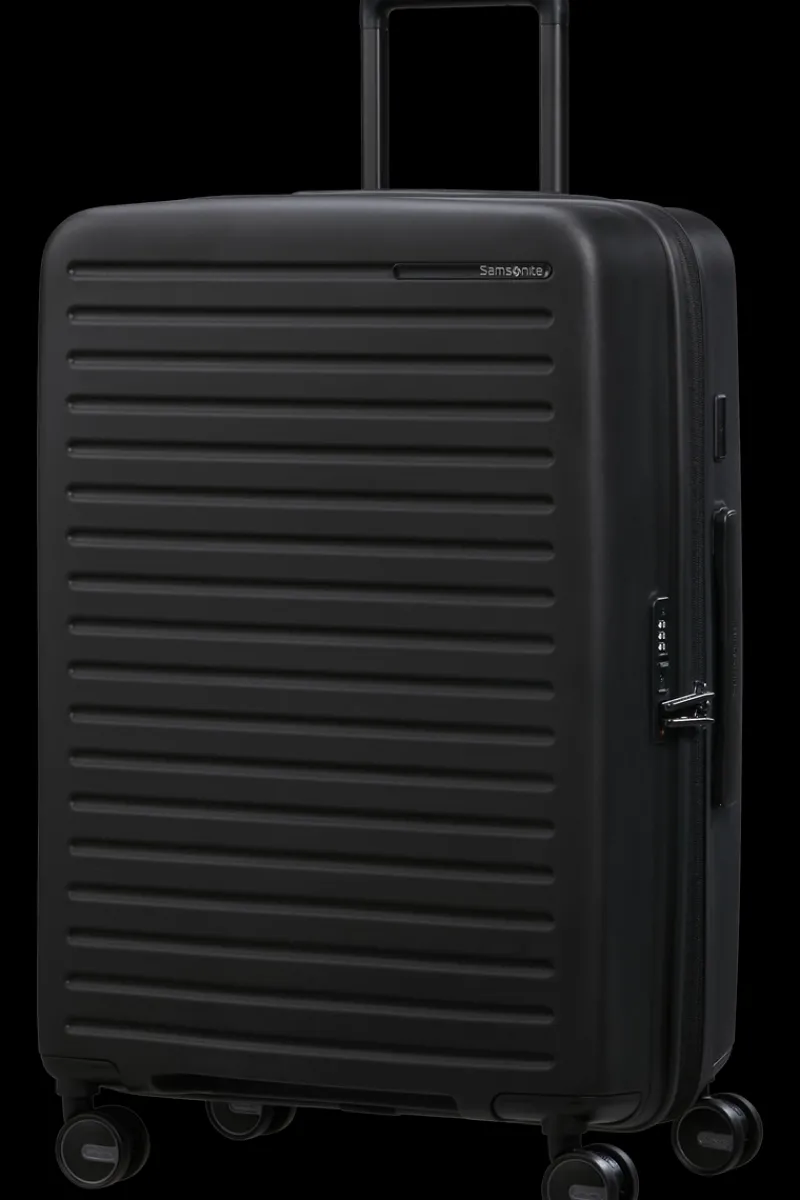 Samsonite Spinner (4 Wheel) | Hardside Luggage-RESTACKD Spinner Expandable (4 wheels) 68cm - Black