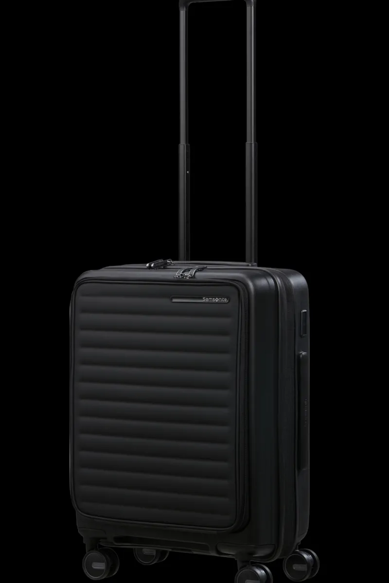 Samsonite Spinner (4 Wheel) | Hardside Luggage-RESTACKD Spinner Expandable (4 wheels) 55cm - Black