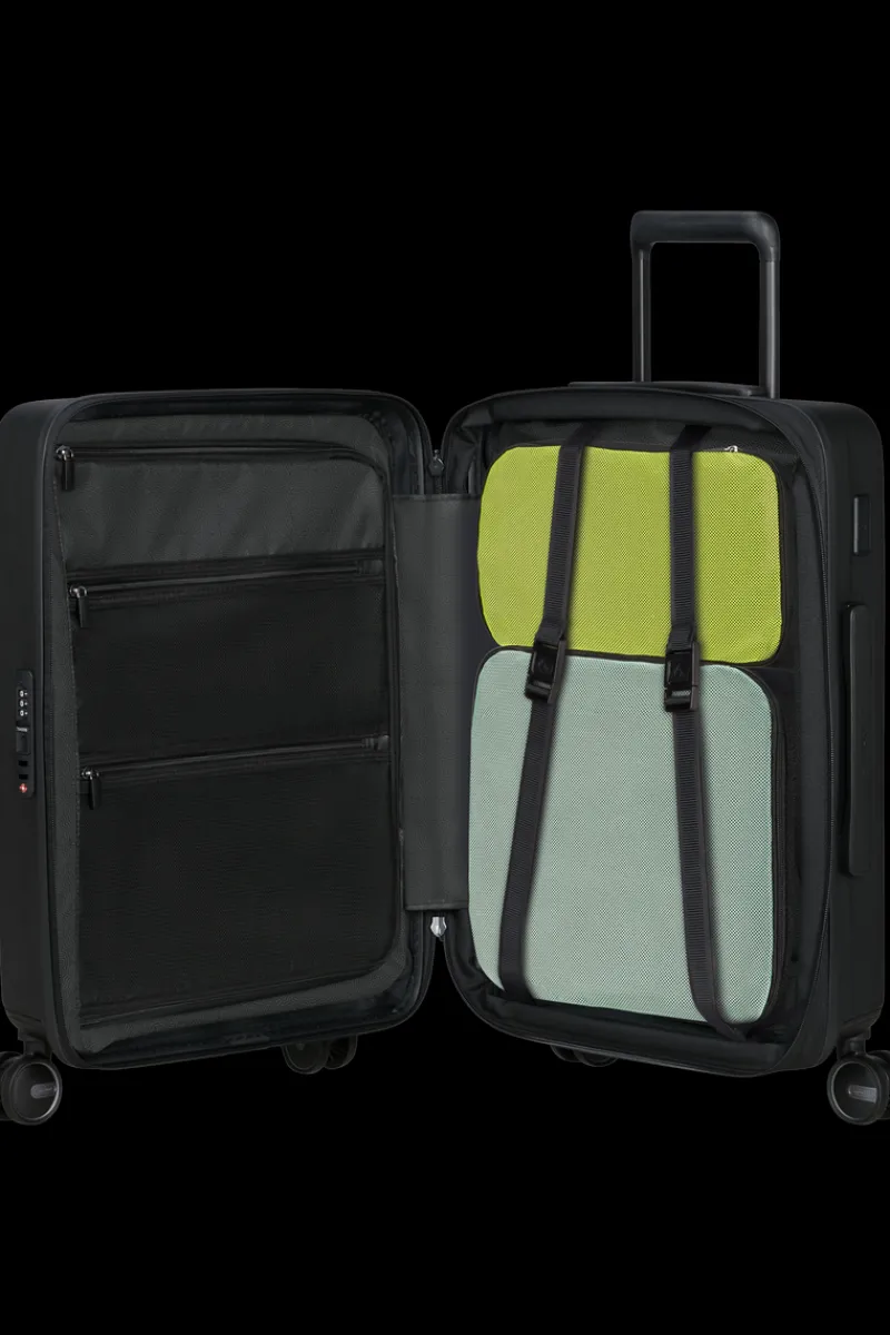 Samsonite Spinner (4 Wheel) | Hardside Luggage-RESTACKD Spinner Expandable (4 wheels) 55cm - Black