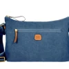 Brics Shoulder Bags-Sorrento Coated Canvas Cotton Shoulderbag L Marta - Ocean Blue