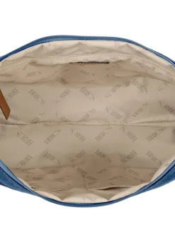 Brics Shoulder Bags-Sorrento Coated Canvas Cotton Shoulderbag L Marta - Ocean Blue