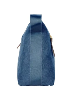 Brics Shoulder Bags-Sorrento Coated Canvas Cotton Shoulderbag L Marta - Ocean Blue