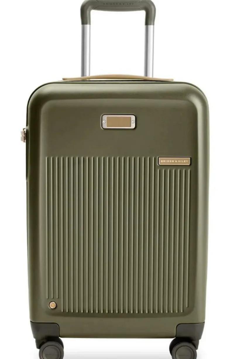 Briggs & Riley Spinner (4 Wheel) | Hardside Luggage-Sympatico Essential 56cm Carry-On Expandable Spinner - Olive